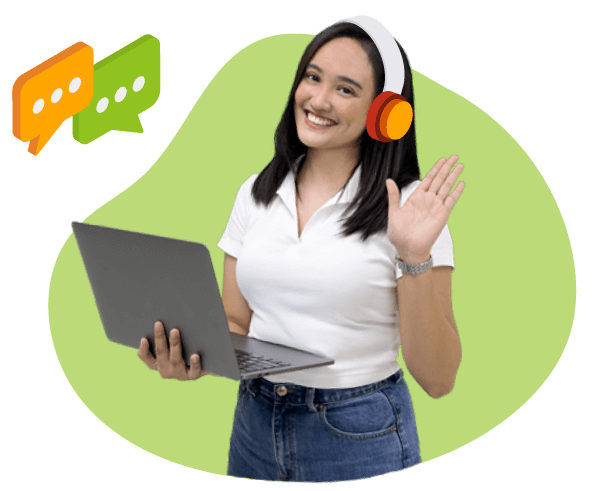 Woman holding laptop