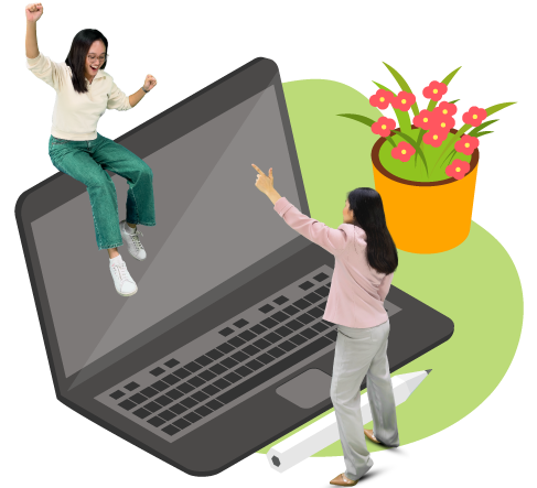 Two women having feeling excited